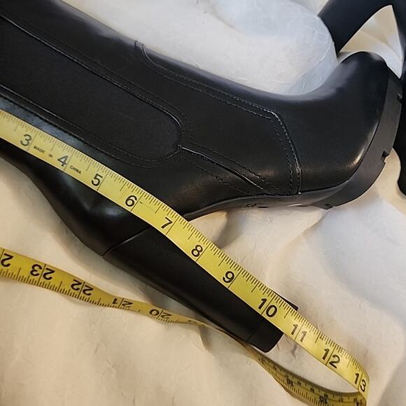 BAR III TALL LEATHER HEEL ZIPPER BLACK MOTO STYLE WOMANS SIZE 10.0 - Picture 5 of 16